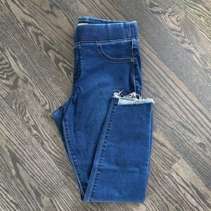 Old Navy Dark Blue Stretch Jeggings with Frayed Hem